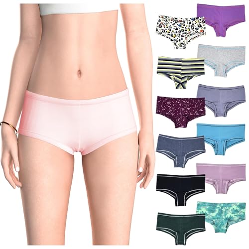Sexy Basics Women’s Boyshort Boy Cut Style Cotton Stretch Panties | Multi Packs | Ultra-Soft Cotton Spandex Colors Underwear