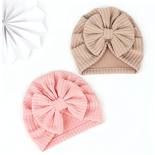 4pcs Decorative Warm Hat Comfortable Elastic Bowknot Knitted Winter Hats for Boy Girl Thick Design for Warmth Present for Friends Random Color3
