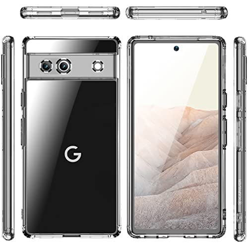 Image of KAPAVER Hybrid Crystal Clear Back Cover Case for Google Pixel 7a | Protective Shockproof Hard PC Soft Flexible TPU Cover