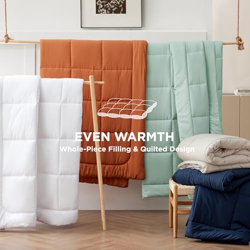 Image of Bedsure Comforter Duvet Insert - Quilted Comforters Queen Size, All Season Duvet, GentleSoft Down Alternative Bedding Blanket, with 8 Tabs, Gifts for Women /Men, White, Queen 88 x 88 Inches (Pack of 3)