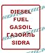 Vinile da taglio adesivo Diesel Fuel GASOIL Sidra furgo 13,5 x 15 cm (rosso)