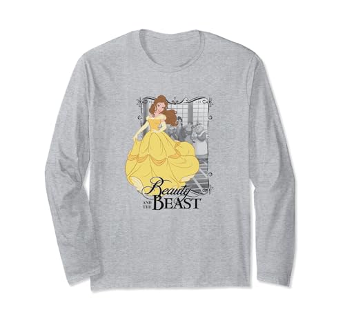 T-shirt Disney La Belle et la Bête à manches longues imprimé pour femme