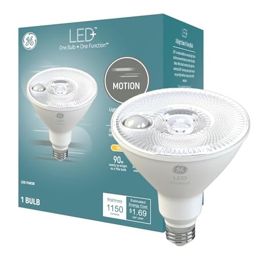 GE LED+ Outdoor PAR38 LED Light Bulb with Motion Sensor, 90-Watt Replacement, Warm White, 1-Pack