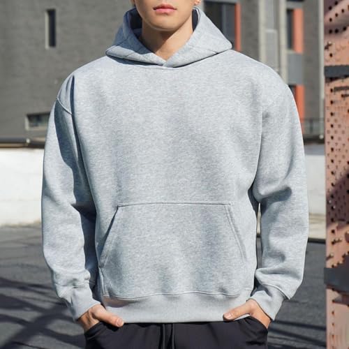 Mens Hoodie Big and Tall Long Sleeve Hooded Sweatshirt Lightweight Casual Loose Pullover 2025 Trendy Fashion Clothes2