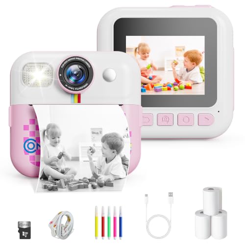 Image of Contixo Kids Camera Instant Print, Birthday Gifts for Girls and Boys, Pink | 1080P Video | 16X Zoom | 32GB Storage | Age 3 Years Up | Portable Travel Toy