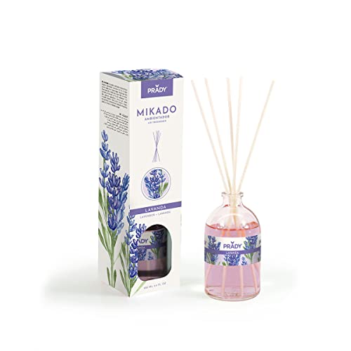 Prady – Mikado Ambientador Home Lavanda + Varillas – 100ml – Aroma relajante y natural inspirado en campos de lavanda – Perfuma el hogar con calma, frescura y bienestar – Larga duración y sin esfuerzo