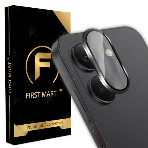 Image of FIRST MART Black Camera Ring Guard Protector for Poco X8 Pro | Tempered Glass with Metal Alloy Rings, HD Clear, Scratch Resistant, Case-Friendly | Pack of 1