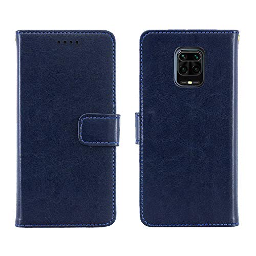 Classic Series 手帳ケース Xiaomi Redmi Note 9S / 9 Pro / 9 Pro Max 用 手帳型 ケース  マグネット式 ストラップ付き スタンド機能 スマホケース 横開き PU革 カード入れ 財布型 カバー redmi note9s 典雅 紺青