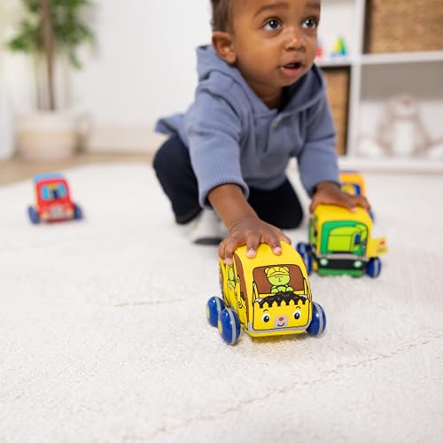 image for Melissa & Doug Pull-Back Construction Vehicles - Soft Baby Toy Play Se