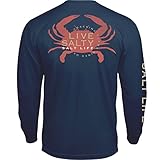 Salt Life Chesapeake Life Long Sleeve Classic Fit Shirt, Washed Navy, Large