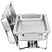 Nova Microdermabrasion Chafing Dish Buffet Set of 4 Stainless Steel Chafing Dishes for Buffet Food Warmer for Parties Catering Event with Food Water Pan, Fuel Holder