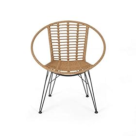 Great Deal Furniture Winnie Outdoor Wicker Dining Chairs (Set of 2), Light Brown and Black 41kyVTSGNYL. SS280