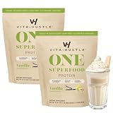 VitaHustle ONE Meal Replacement Shake - Plant Based Protein Powder by Kevin Hart - Vegan, Meal Replacement Powder with Superfoods, Vitamins, Adaptogens & Probiotics - Vanilla Flavor, 30 Servings