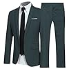 Costume Homme d’affaire en cérémonie Mariage Veste et Pantalon Deux pièce Slim fit,Vert,XL