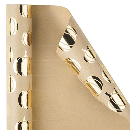 Papel Kraft RUSPEPA - Design de abóbora - 76 cm x 5 m