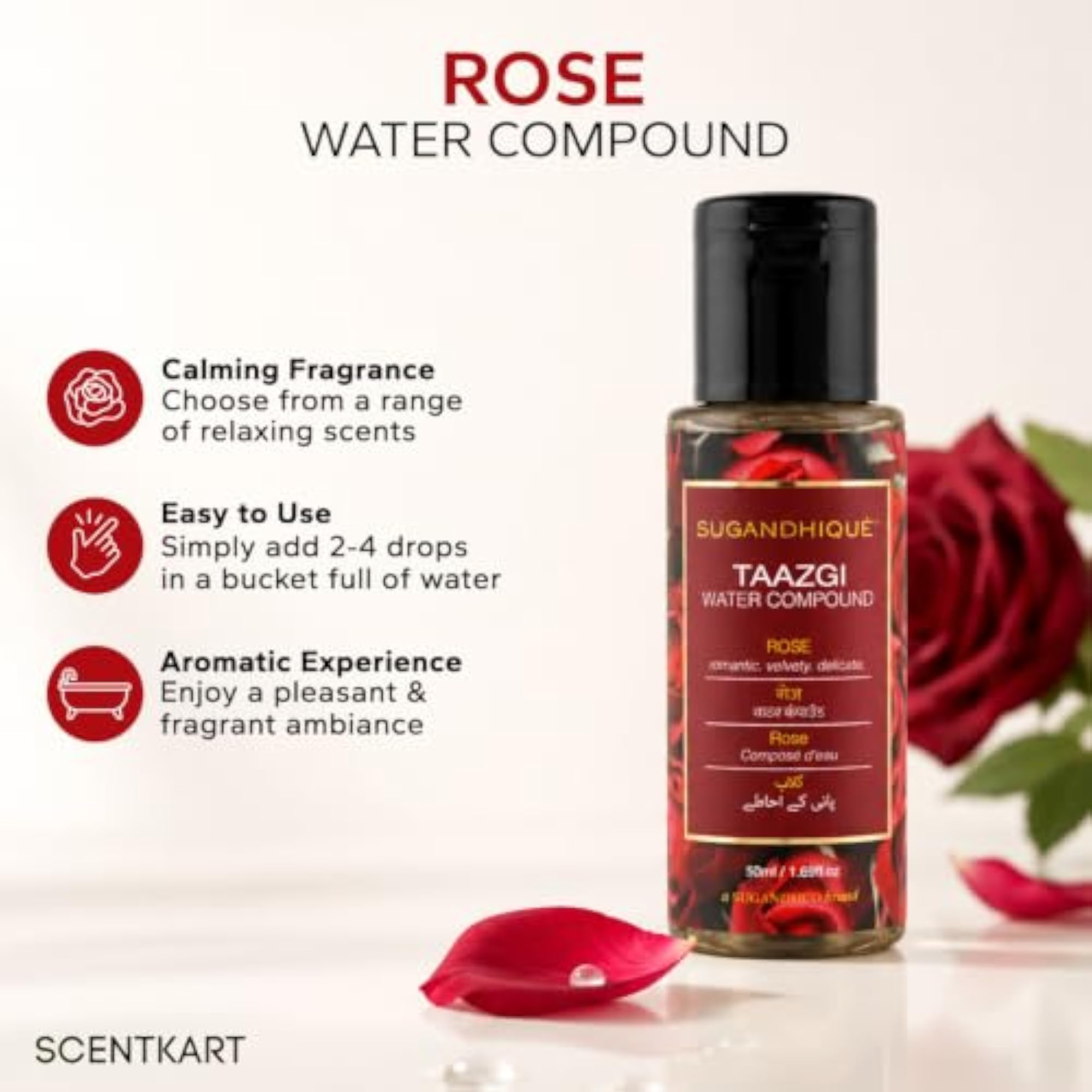Taazgi Rose Water Compound for Refreshing Experience