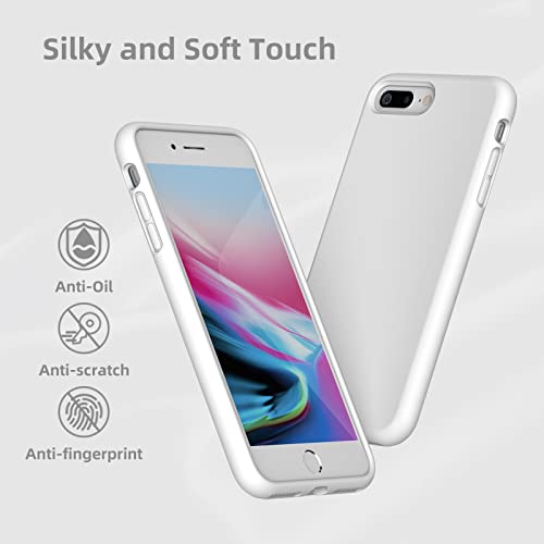 Coque iPhone 8 Plus en silicone liquide blanc avec doublure microfibre douce