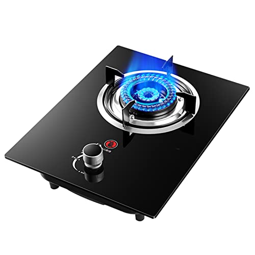 Aouoeeo Placa de Gas, Encimera de Gas, Cocina de Gas con Quemador Cocina de Gas con Quemador Placa de cocción empotrada Cocina de sobremesa Propano Natural Negro Templado