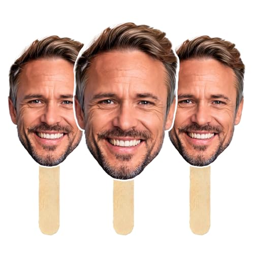 Bleu Reign Personalized Big Head Cutout Face Stick - Custom Face Cutout Party Decor Accessories Upload Photo Image for Events, Birthday, Weddings, Retirement, Bachelorette Parties