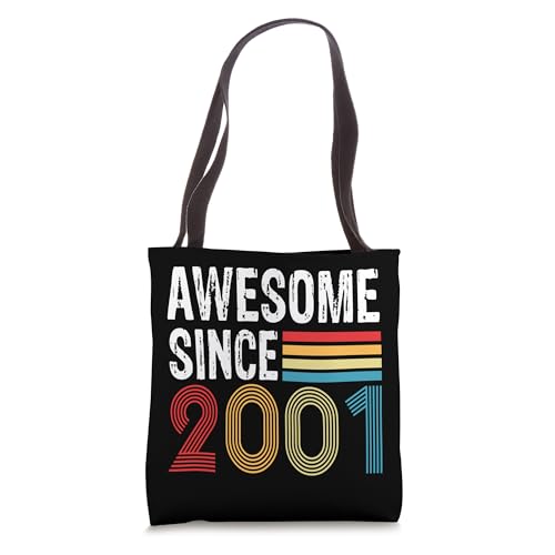 Bolso tipo tote con diseño retro 'Awesome Since 2001' y motivo de cumpleaños del año 2001 miniatura 1