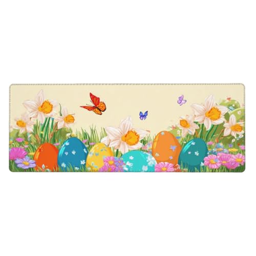 Tapis de souris 80 x 30 cm œuf papillon pour stopper les tapis qui glissent