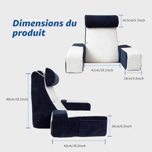 Oreiller de lecture pour lit contre le mal de dos et les tensions - 3