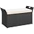YITAHOME 90 Gallon Outdoor Wicker Storage Bench w/Cushion, Large PE Rattan Deck Storage Box w/Handles & Hydraulics for Patio Furniture, Cushions, Garden Tools, Pool & Sports Equipment, Black&Beige