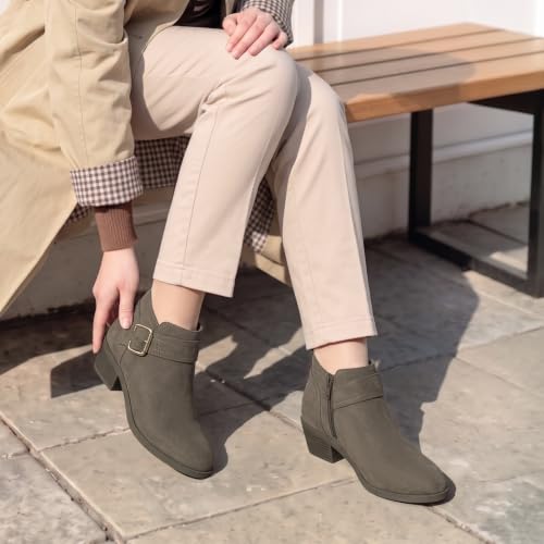 Image of Athlefit Women's Chunky Low Heel Short Ankle Boots