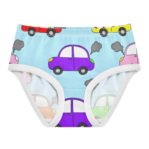 Fun Toddler Girls Underwear 2t Cotton Panties for Girl Cute Colorful Cartoon Cars Light Blue Underpants Briefs - Main Image