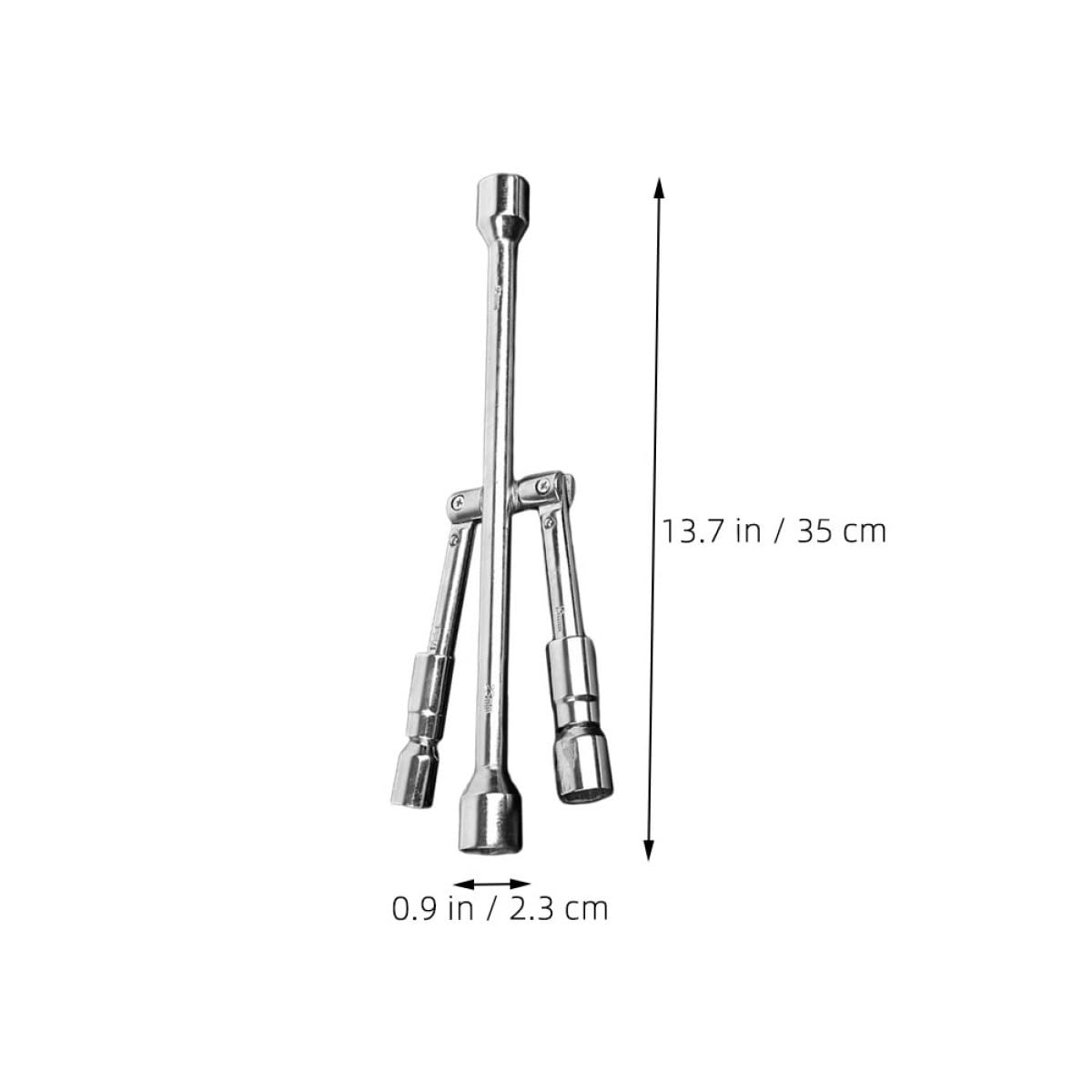 POPETPOP Llave para Tuercas de Rueda de 4 Vías de Acero Mango Cómodo y Diseño Plegable para Reparación de Neumáticos en Carretera
