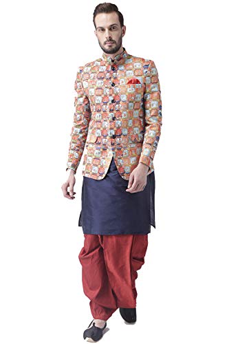 Image of hangup 3 Pc Kurta Pajama Set For Men (3PCABlack-KPW)