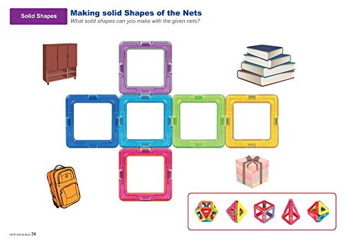 image for Magformers Math Activity Book, Educational Magnetic Geometric Shapes T
