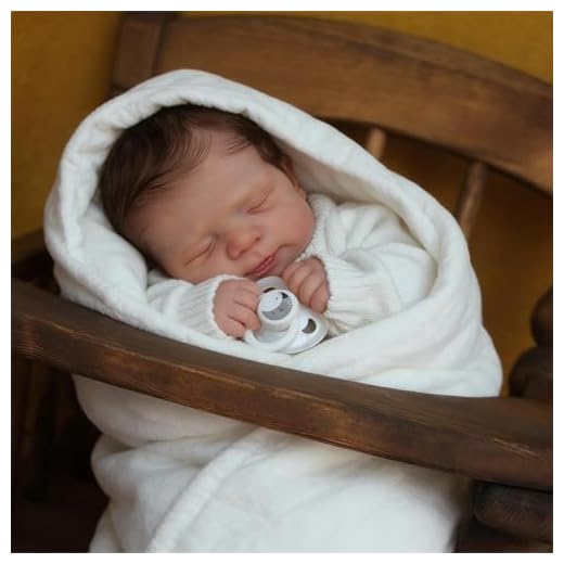 Anano Reborn Baby Dolls Girl Pascale 18" Realistic Newborn Baby Dolls with Soft Cloth Body, Lifelike Sleeping Baby Dolls Birthday Gift Set for Kids Ages 3+, White