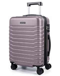 LIGHT FLIGHT Expandable 20" Carry On Luggage 22x14x9, TSA Lock, Rose Purple | Lightweight Suitcase with Double Spinner Wheels