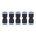 ERYUE Pneumatic Push In Fittings Air Valve Water Hose Pipe Connector Joiner High Pressure Resistance No Air Leakage for Industrial Automatic 5 Pcs