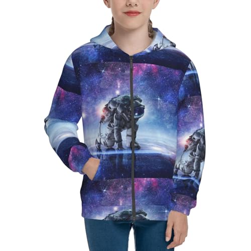 Autumn Pumpkins Fall Leaves Kid Hoodies Boys Zip Up Sweatshirts Girls Pullover with Pocket3