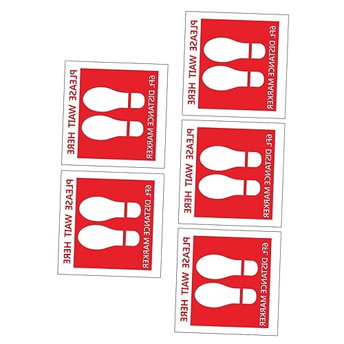 SUPVOX Sticker Pack for Social Distancing 5 Sheets School Public Space Decals Self-Adhesive PVC Wall Adhesive for Safety