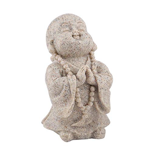 White Sandstone Small Praying Laughing Buddha Figure Statue Attractive Buddha Statue Sculpture Resin