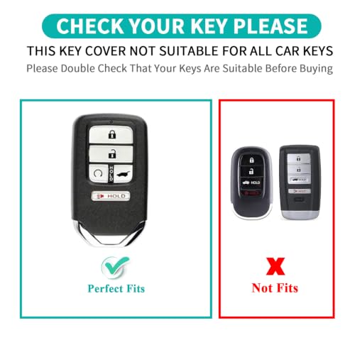 Image of MILD EAST for Honda Key Fob Cover with Keychain, Car Key Case Shell for Honda Accord Civic Pilot Passport CRV 5 Buttons (Gold-Red)