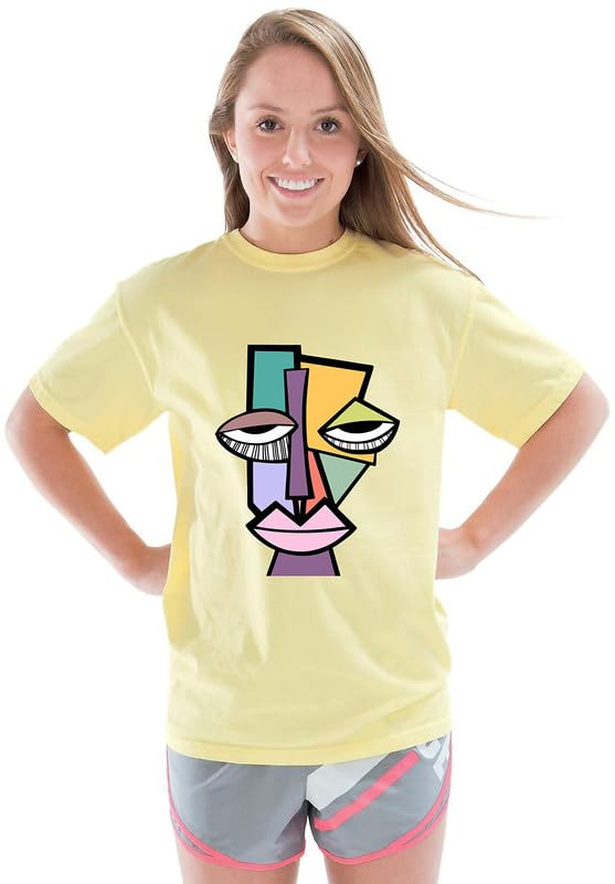 Image of VLAM Regular Fit Graphic Printed Faceart Tshirt for Women