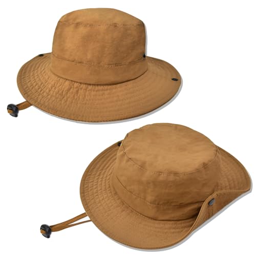 Image of Outdoor Kids Sun Hat UPF 50+ Quick Dry Foldable Bucket Hat Lightweight Adjustable Fishing Safari Hat for Girls and Boys