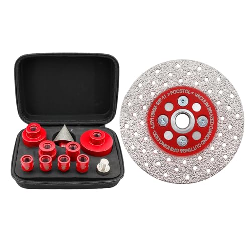 Juego de Brocas de Núcleo Diamante 10 piezas con Disco de Corte 4.5'' miniatura 1