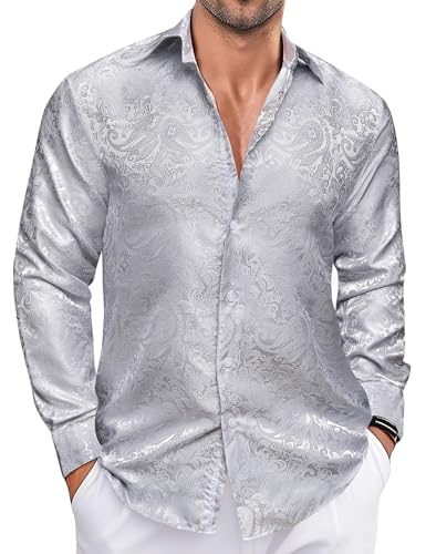Chemise en soie homme motif cachemire au tombé fluide luxueux