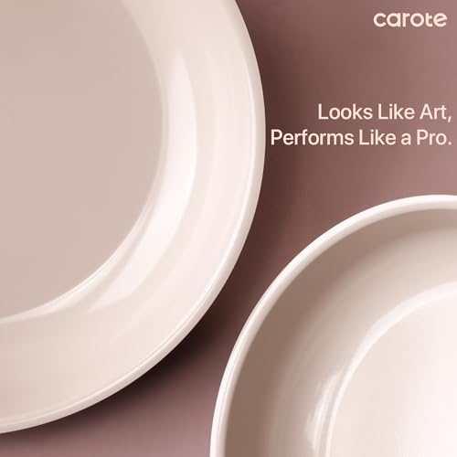 CAROTE 17pcs Pots and Pans Set, Ceramic Cookware Set Detachable Handle, Induction Nonstick Kitchen Sets with Removable Non Stick RV Oven Safe Taupe,(C07787) - Image 5