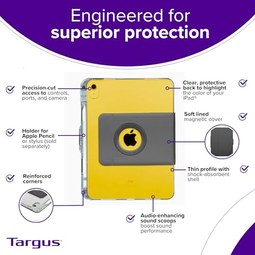 Targus VersaVu iPad 10e génération 10.9 coque rotative transparente