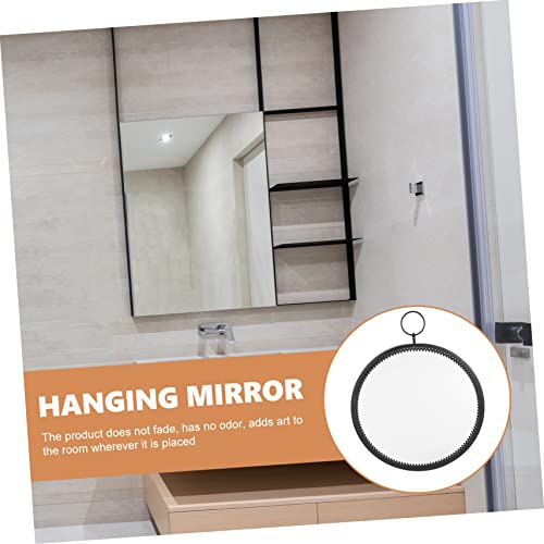 Miroir suspendu rond en métal compact résistant pour petite pièce - 6