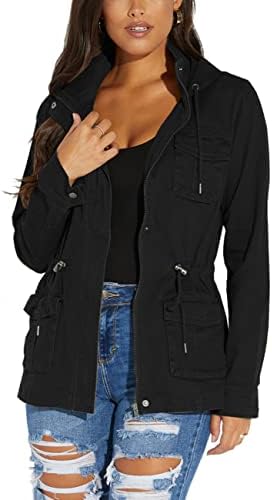 SheKiss Casual Fall Jackets for Women Classic Fit Long Sleeve Full Zip Blazers Lightweight Transitional Jackets Outerwear Black