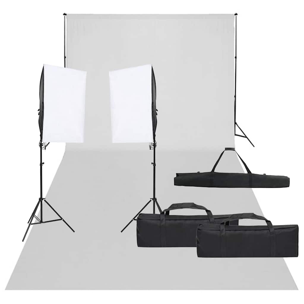 Zestaw do studia fotograficznego z oświetleniem Softbox, światłem LED, statywem i tłem, 600 x 300 cm bawełna, łącznie z uchwytem, formującym światło, reflektorem, idealny do portretów, zdjęć