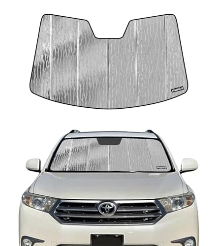 Pigenius Windshield Sunshade for Toyota Highlander 2014-2019, Reversible Silver/Black