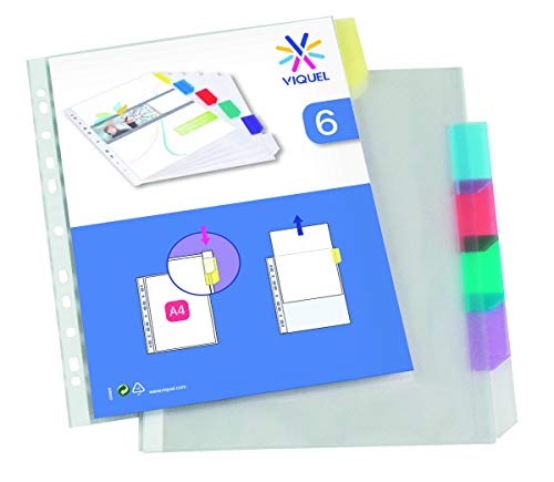 Viquel - Lot de 6 intercalaires A4 personnalisable - onglet personnalisable